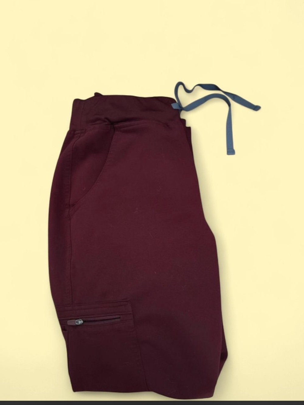 Figs Women's Maroon Joggers with Blue Drawstring
